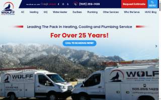 Wolff Heating, Cooling and Plumbing website