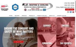 R.J. Heating & Cooling website