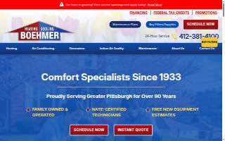 Boehmer Heating & Cooling website
