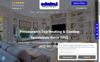 Admiral Heating and Cooling Company website