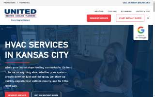 United Heating Cooling and Plumbing of Kansas City website
