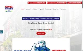 Bryans United Air Conditioning website