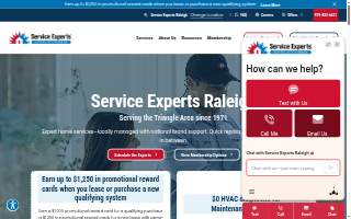 Service Experts Heating & Air Conditioning of Raleigh website