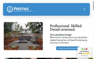Prestige Landscape & Tree Service website