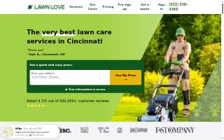 Lawn Love Lawn Care of Cincinnati website