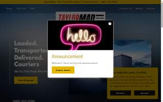 TaylorMade Trucking Company & Couriers website