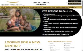 Heights Family Dental website