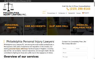 Philadelphia Injury Lawyers P.C. website