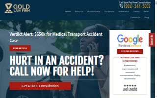 The Gold Law Firm: Memphis Accident & Injury Lawyers website