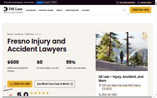 DK Law - Injury, Accident, and More of Fresno website