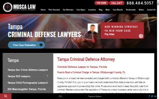 Musca Law of Tampa website