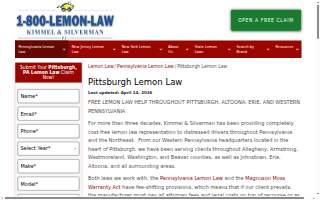 Kimmel & Silverman PC, Lemon Law Attorneys website