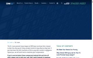 DM Injury Law St. Louis website