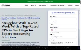 Dimov Tax Specialists of San Diego website
