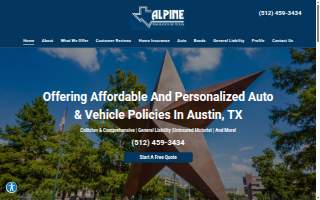 Alpine Insurance of Texas - Austin website