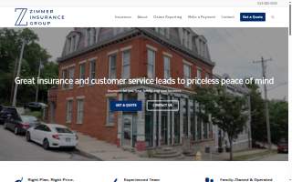 Zimmer Insurance Agency website