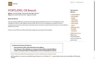 Wells Fargo Advisors of Portland website