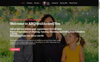 ABQ Healthcare 2 You website