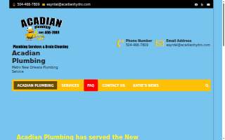 Acadian Plumbing website