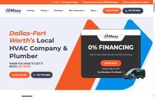 Moss Heating & Cooling website