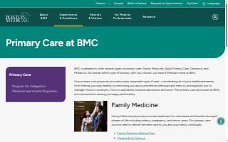 Adult Primary Care at Boston Medical Center website