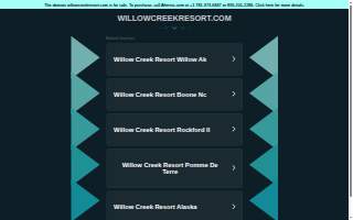 Willow Creek Resort website