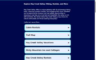 Hay Creek Campground & Rstrnt website