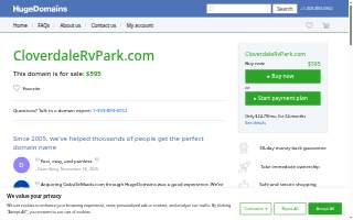 Cloverdale Rv Park website