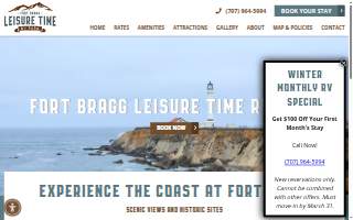 Fort Bragg Leisure Time Rv website