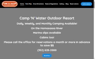 Camp N'water Outdoor Resort website