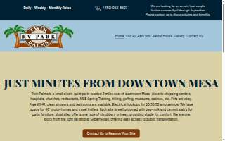 Twin Palms Rv Park website
