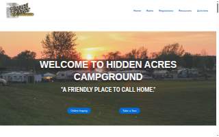Hidden Acres Campground website