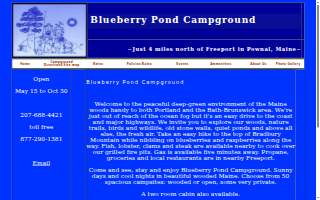 Blueberry Pond Campground website