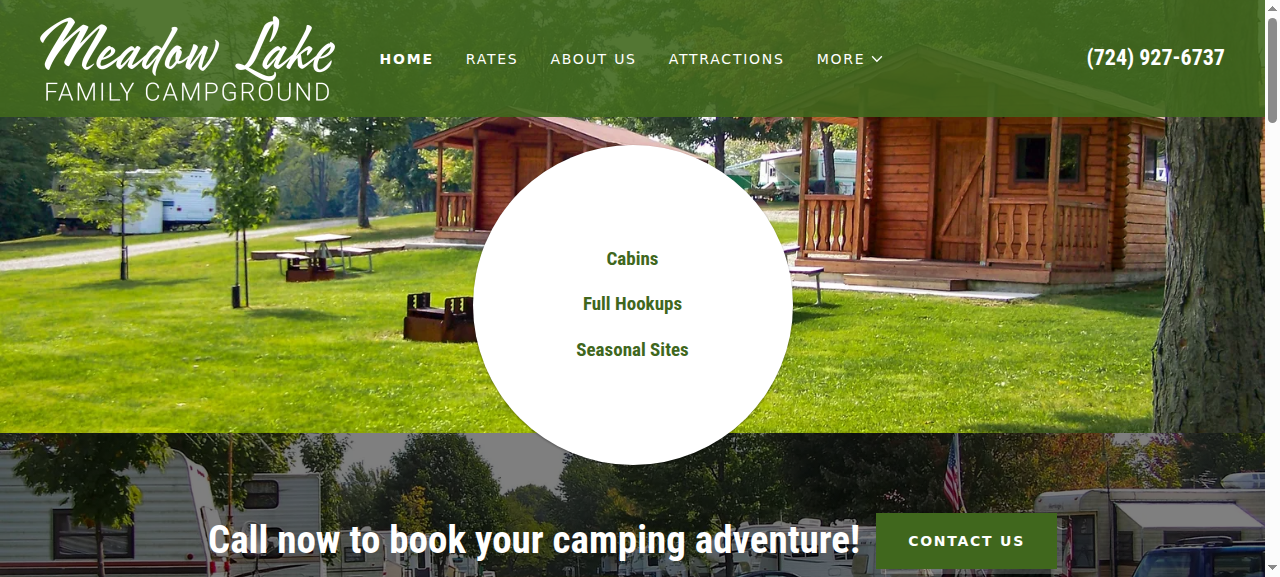 Meadow Lake Campground website