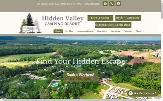 Hidden Valley Camping Resort website