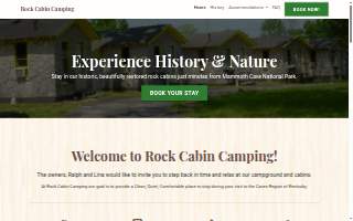 Rock Cabin Camping website