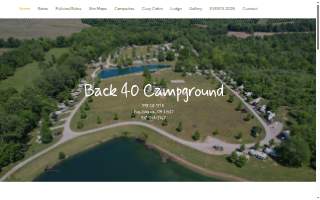 Back 40 Campgrounds website