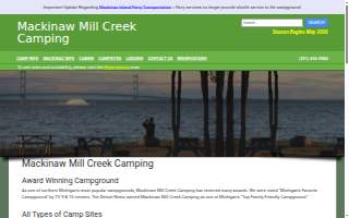Mackinaw Mill Creek Camping website