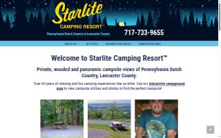 Starlite Camping Resort website