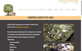 Shady Oaks Campground website