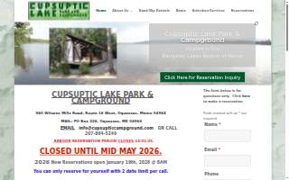 Cupsuptic Campgrounds website