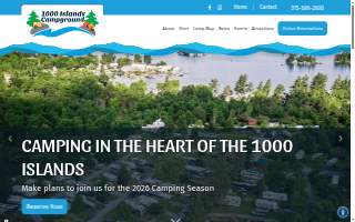 1000 Island Campground website