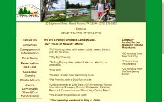 Mt Pocono Campground Inc website