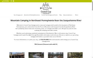 Council Cup Campground website