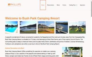 Bush Park Camping Resort website