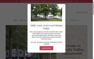 Hornsby Hollow Campground website