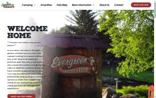 Evergreen Camp Site website