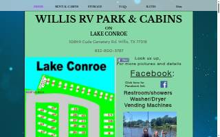 Willis Rv Park On Lake Conroe website