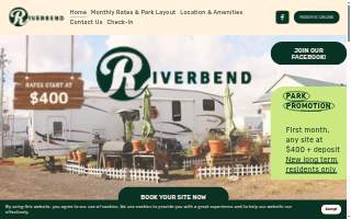 Riverbend Rv Park & Storage website