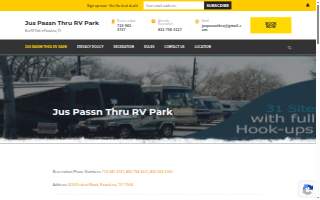 Jus Passn Thru Rv Park website